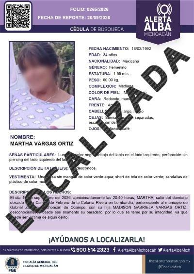 Hija y madre fueron localizadas con vida luego de ser reportadas como desaparecidas en Uruapan